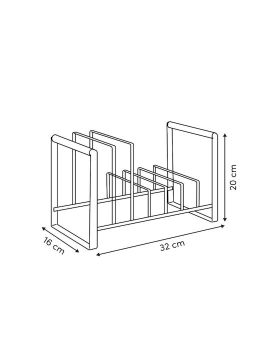 5Five Βάση για Κατσαρόλες & Τηγάνια Μεταλλική 32x16x20εκ. Λευκή