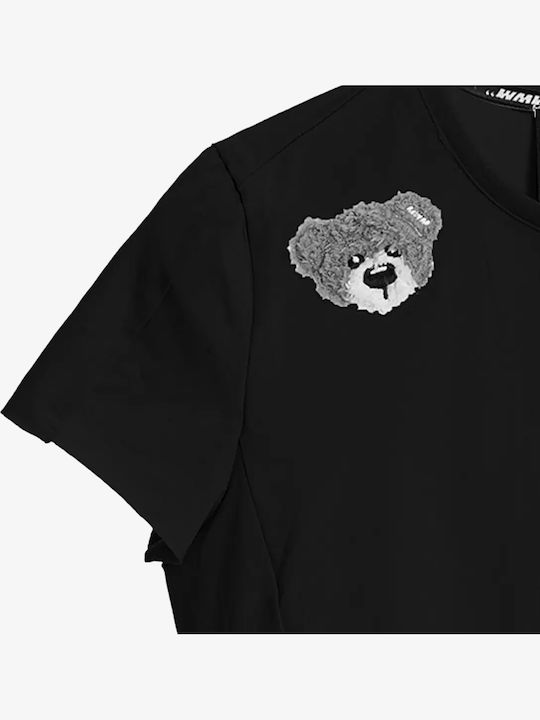 Γυναικείο Crop Top Βαμβακερό Αμάνικο Black