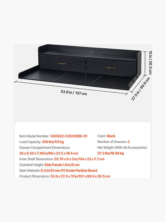 Vevor Vevor Badezimmerregale Hölzernes mit 2 Regalen Schwarze