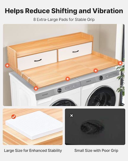 Vevor Wooden Bathtub Shelf With 2 Beige Shelves