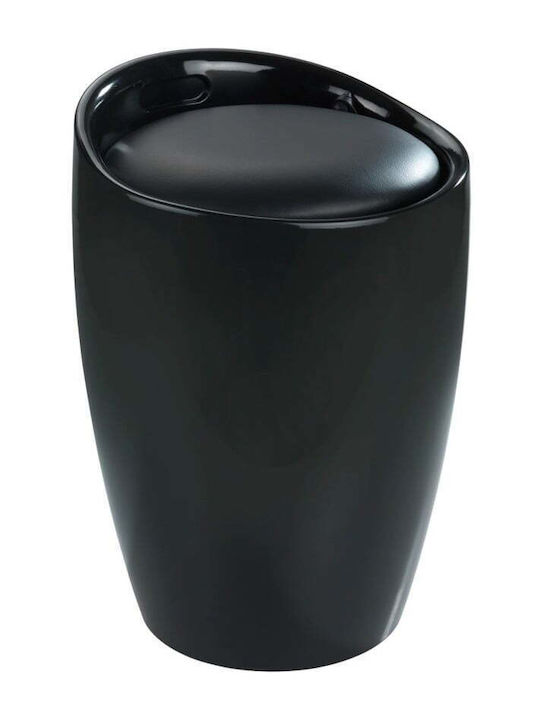 Wenko Laundry Basket Plastic 20lt with Cap Black