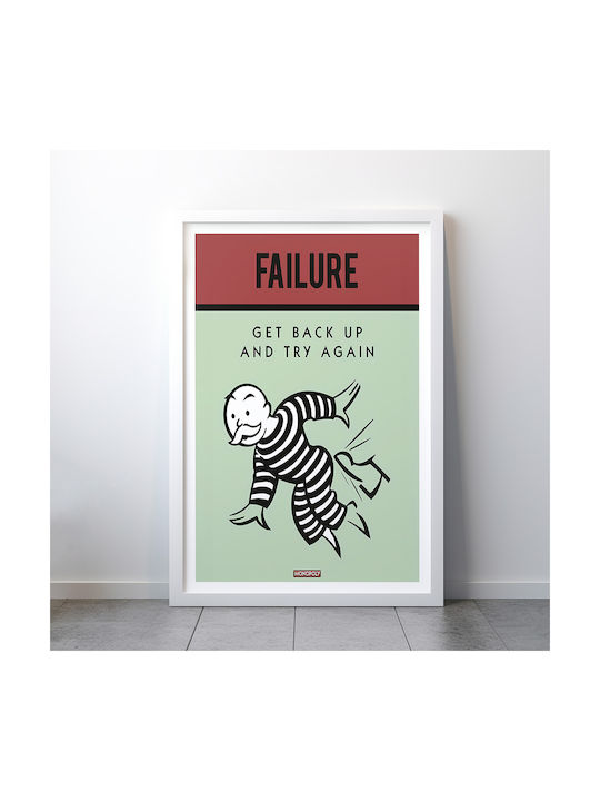 Zitat Poster Failure Monopoly Pq127 30cm x 40cm Schwarzer Hölzener Rahmen