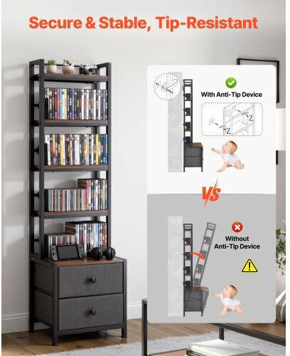 Living Room Cabinet Made of Black Metallic 40x30x143.5cm