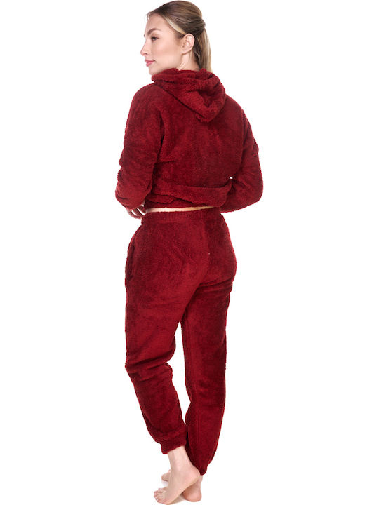 Comfort Winter Women's Pyjama Set Burgundy