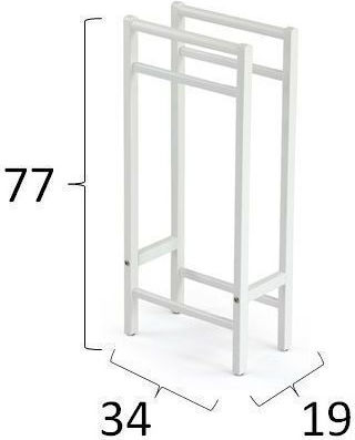 Arredamenti Italia Salvi Raft de Haine de Baie Dublu 34x19cm Alb