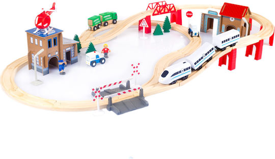 Kinderplay Сет с Дървено Влакче за 3+ Години