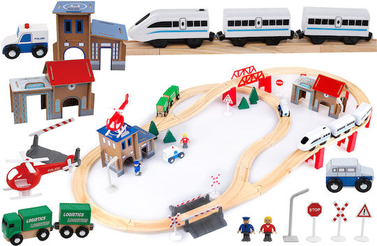 Kinderplay Сет с Дървено Влакче за 3+ Години