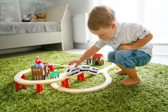 Kinderplay Сет с Дървено Влакче за 3+ Години