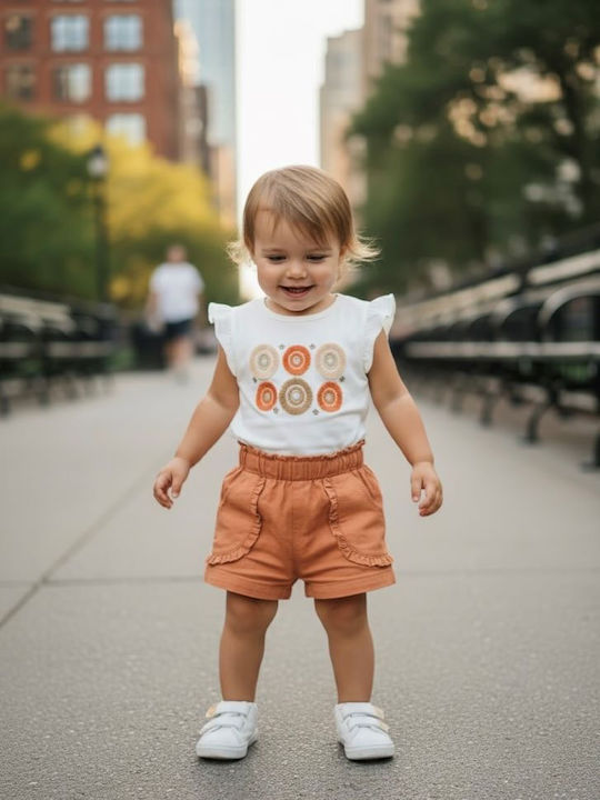 Kids Summer Set with Shorts 2pcs White