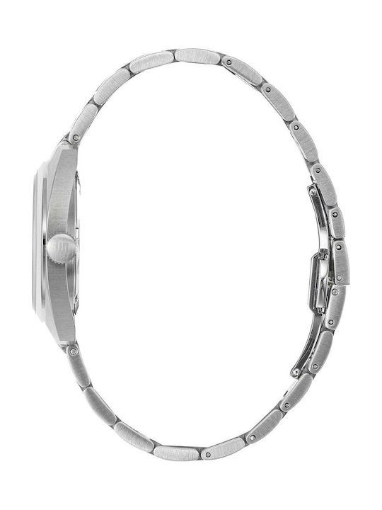 Lip Watches General De Gaulle Men's Battery Watch with Silver Metal Bracelet