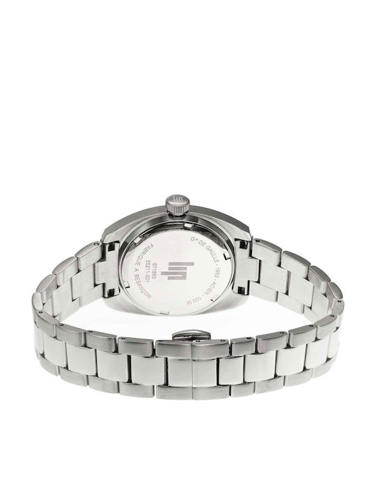 Lip Watches General De Gaulle Men's Battery Watch with Silver Metal Bracelet