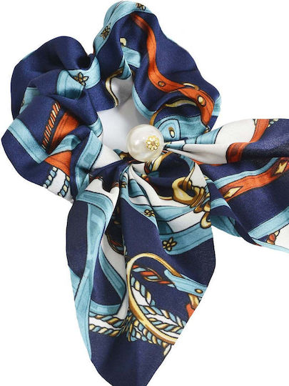 Σατέν Scrunchie Equestrian Σχέδιο Πέρλα