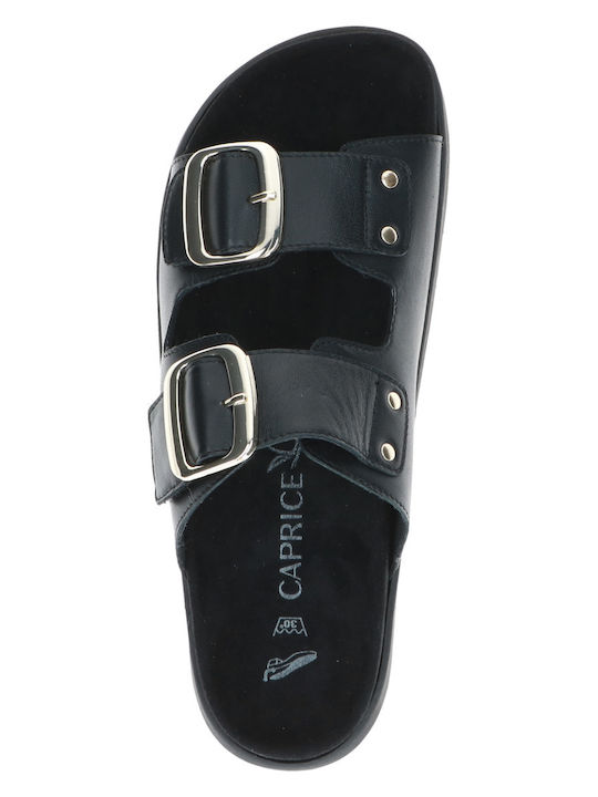 Leather Women's Flat Sandals Black