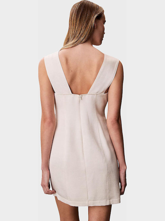 Summer Mini Evening Dress Ecru