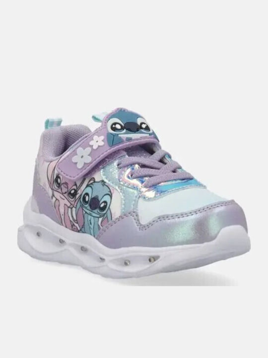 Marvel Παιδικά Sneakers με Φωτάκια Λιλά