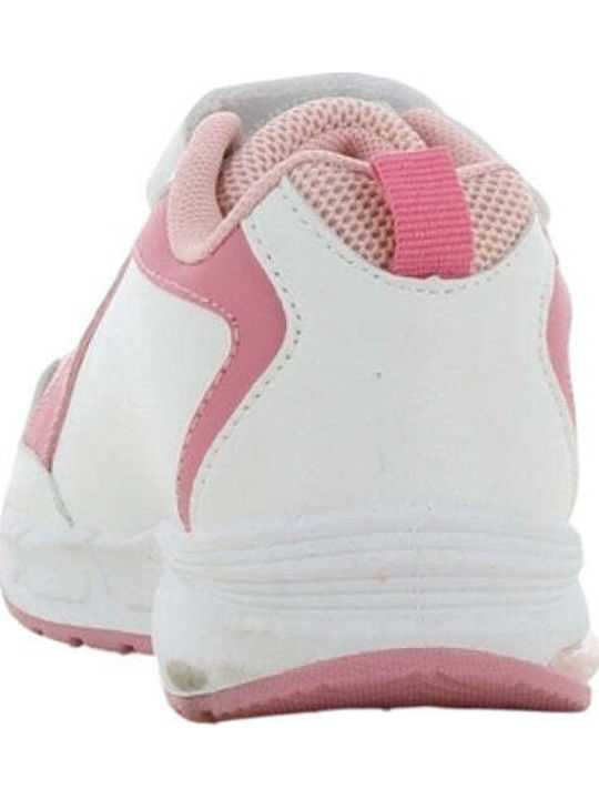 Kids Sneakers Anatomic with Hoop & Loop Closure & Lights White
