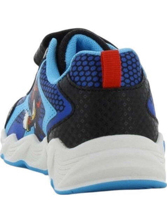 Kids Sneakers Anatomic with Hoop & Loop Closure & Lights Black
