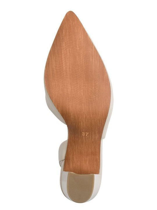 Leder Pumps Beigen