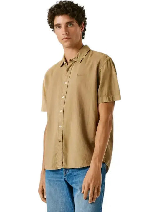 Percy Short Sleeve Shirt in Regular Fit Brown