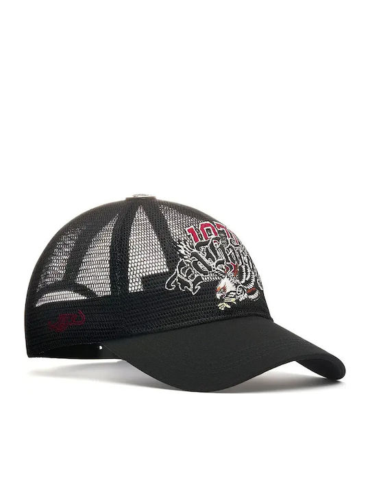 Ed Hardy 1971 Soaring Eagle Voll Mesh Kappen Schwarz