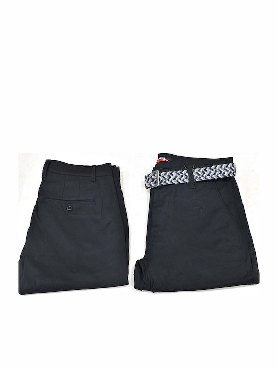 Elastic Trousers in Slim Fit Black