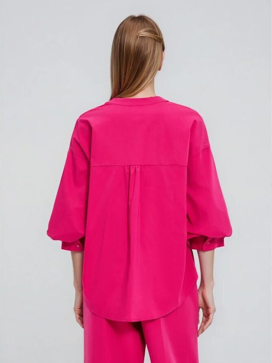 Short Sleeve Women's Shirt Fuchsia