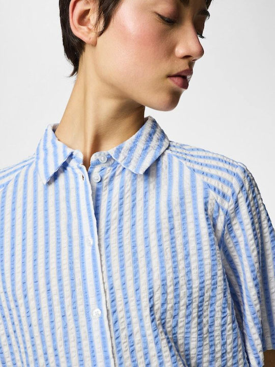 Short Sleeve Women's Shirt Light Blue