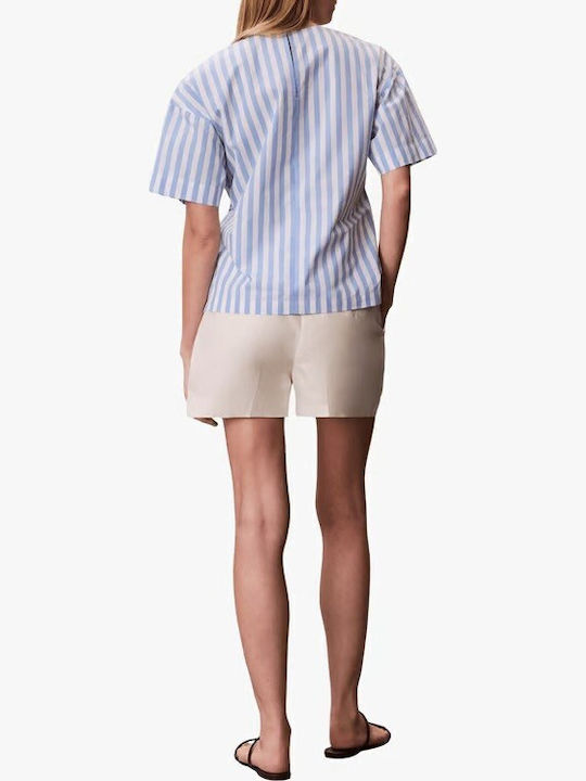 Long Sleeve Women's Shirt Blue Striped