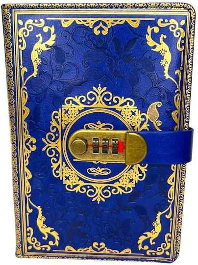 Velve Notebook with Lock Blue