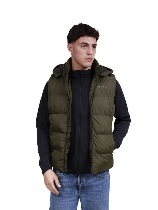 Sleeveless Puffer Windproof Jacket Olive