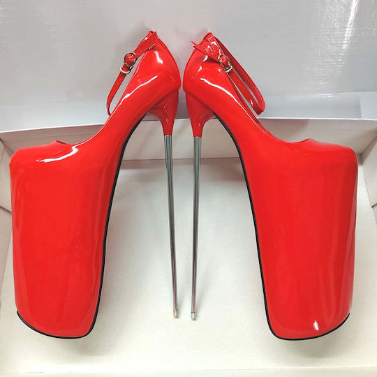 Women's High Heels 30 Cm Extreme High Heels Platform Boots Stiletto Red