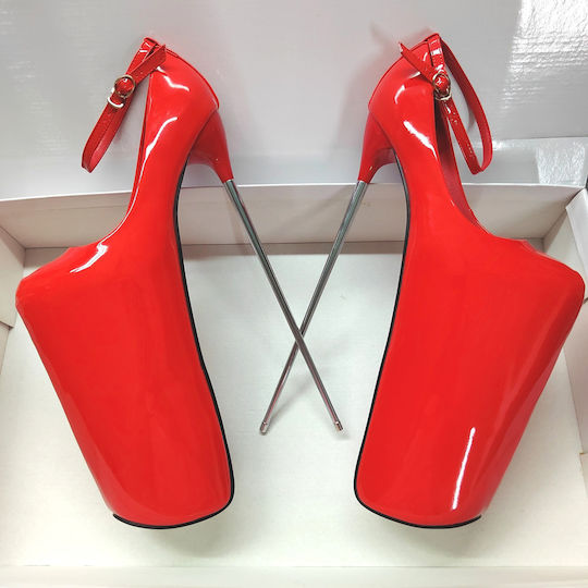 Women's High Heels 30 Cm Extreme High Heels Platform Boots Stiletto Red