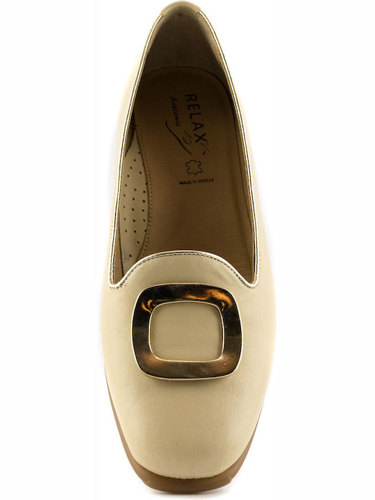 Δερμάτινα Γυναικεία Loafers σε Μπεζ Χρώμα