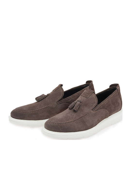 Suede Ανδρικά Loafers σε Καφέ Χρώμα