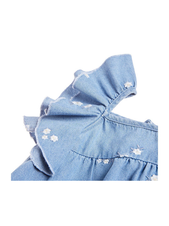 Rochie Fete Fără Mâneci Denim Albastră