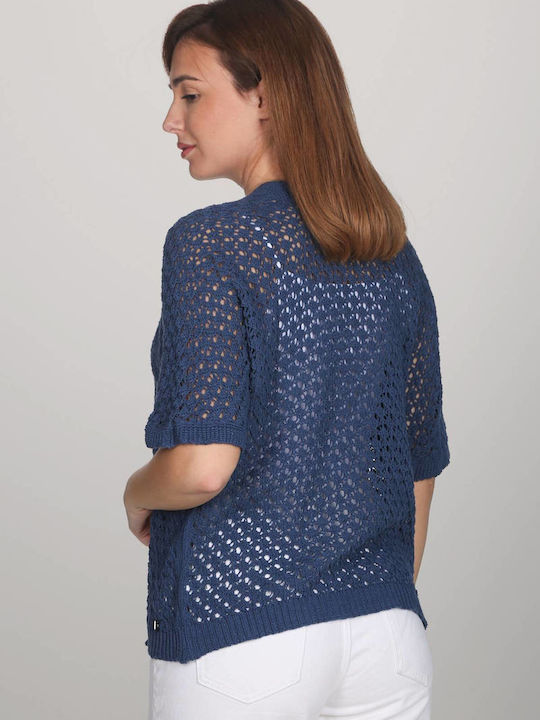 Women's Knitted Blue Cardigan