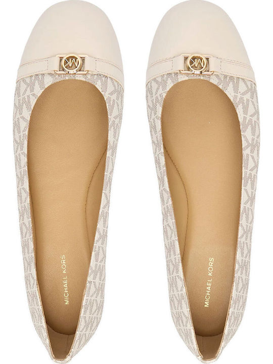 Flat Women's Ballerina Shoes in White Colour
