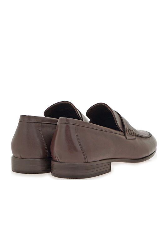 Δερμάτινα Ανδρικά Loafers σε Καφέ Χρώμα