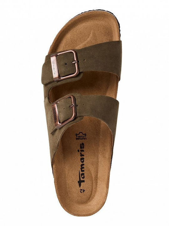 Leather Men's Sandals in Green Colour