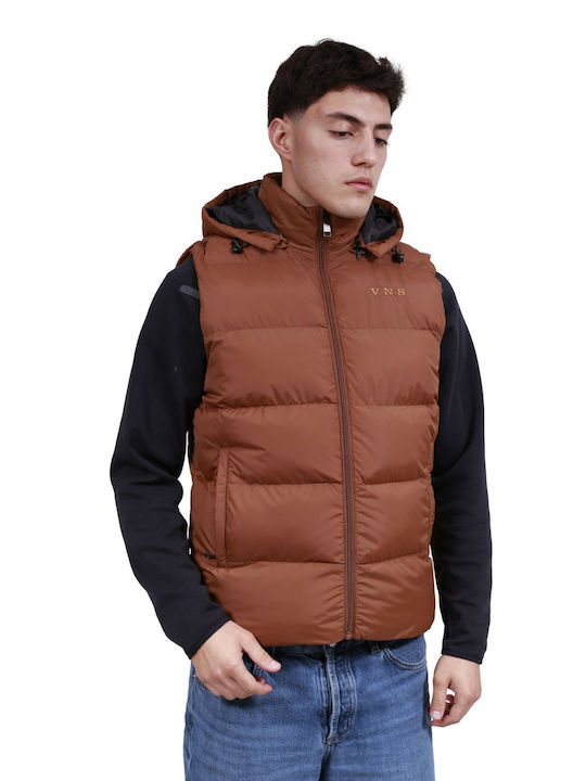 Sleeveless Puffer Jacket Windproof Mustard