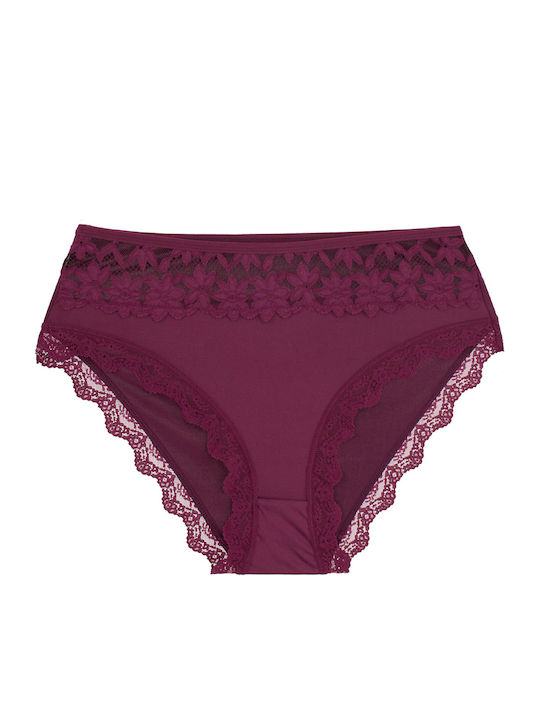 Slip Pentru Femei Talie Înaltă MultiPack Cu Dantelă Multicolore 4 Pack Plus Size