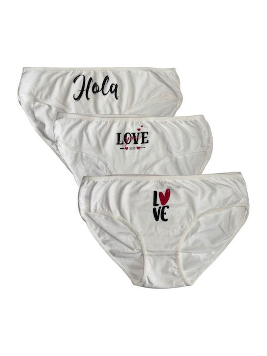 Cotton Women's Briefs 3Pack Ecru