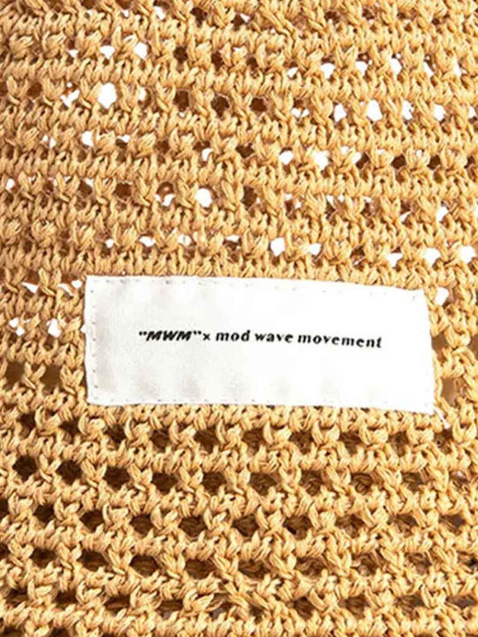 Mod Wave Movement Wicker Men's Hat Bucket Style Brown