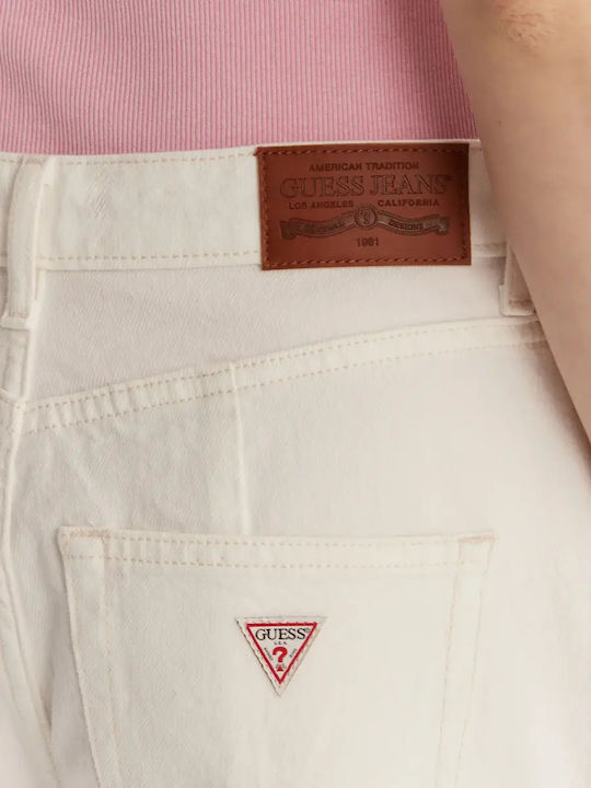 High Rise Women's Jean Pants in Relaxed Fit White