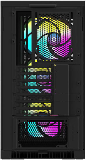 Aqirys XO-1 Gaming Middle Tower Carcasă PC cu Panou Lateral și Iluminare ARGB Neagră