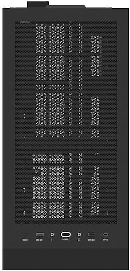 Aqirys XO-1 Gaming Middle Tower Carcasă PC cu Panou Lateral și Iluminare ARGB Neagră