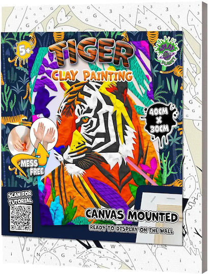 Splat Planet Set Malfarben Ton Tiger Segeltuch Leinwand 30x40cm