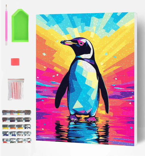 Splat Planet Set Diamantmalerei Pinguin Segeltuch Leinwand 30x40cm