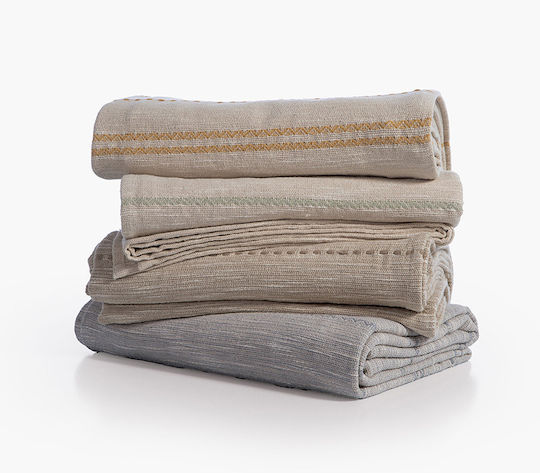 Nef-Nef Homeware Bleeze Ριχτάρι Διθέσιου Καναπέ Ζακάρ 180x250εκ. Natural/yellow