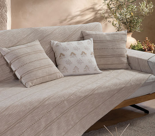 Nef-Nef Homeware Bleeze Покривка за Четириместен Диван 170x350cm Бежова